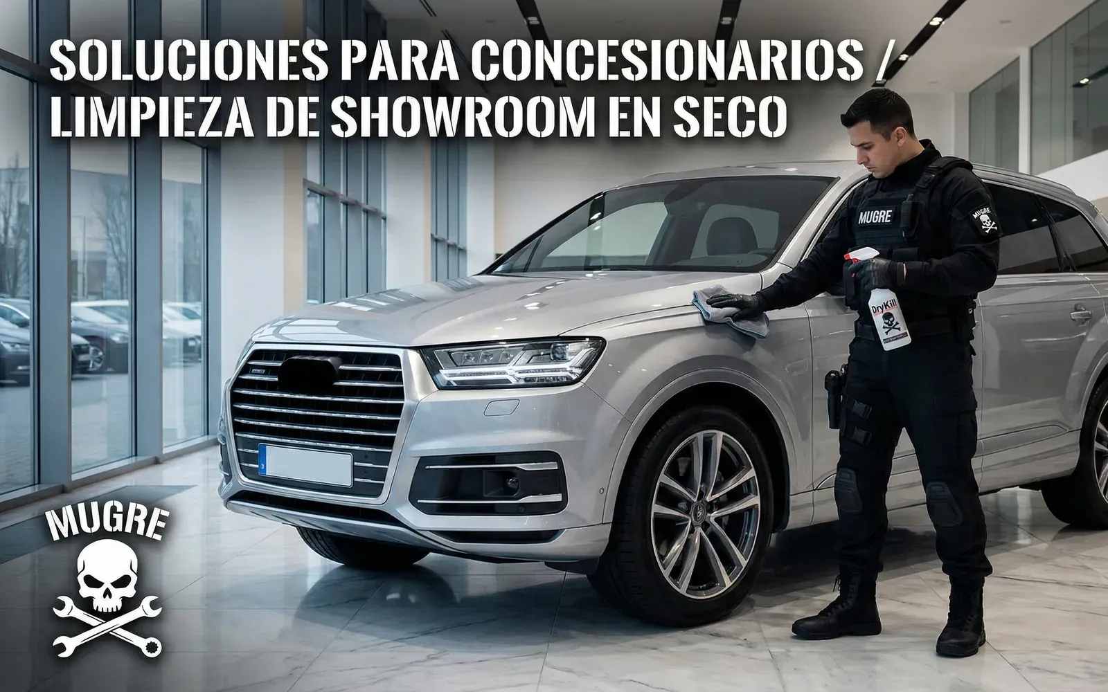 Composición de detailing in situ en un showroom de concesionario en Quito